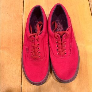 Vans unisex Bold Red Sneakers with gym sole